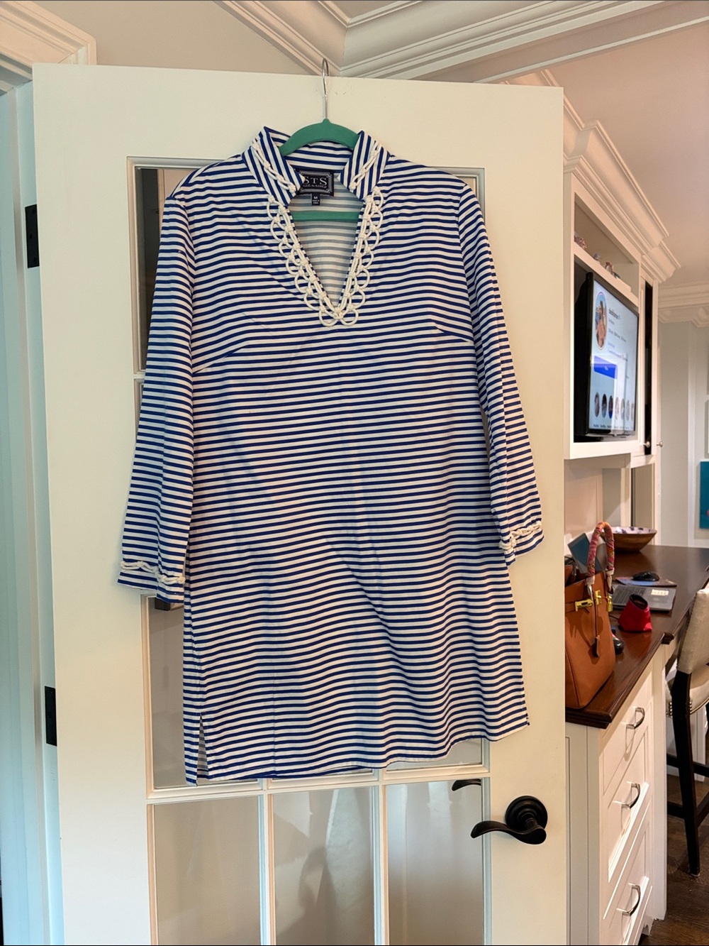 Sail to Sable Blue and White Striped Tunic Dress